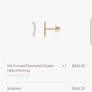 Diamond cluster curved earring